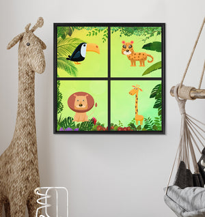 Jungle Jumble - W 24" x 24" / Slate Black ARtscapes-AR - ARtscapes